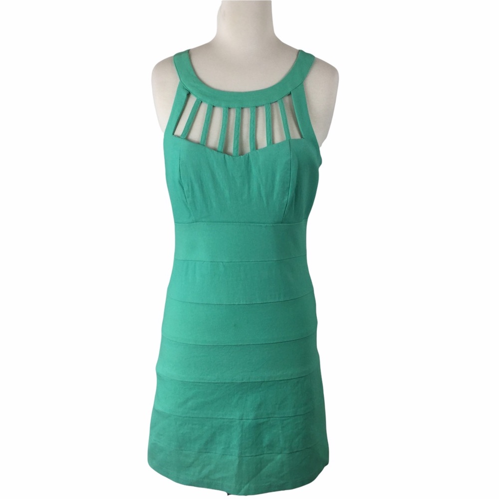 Trixxie Bodycon Mint Green Dress, Cage top SZ‎ 11